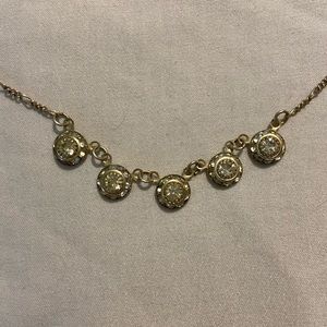Costume silver necklace with clear stone